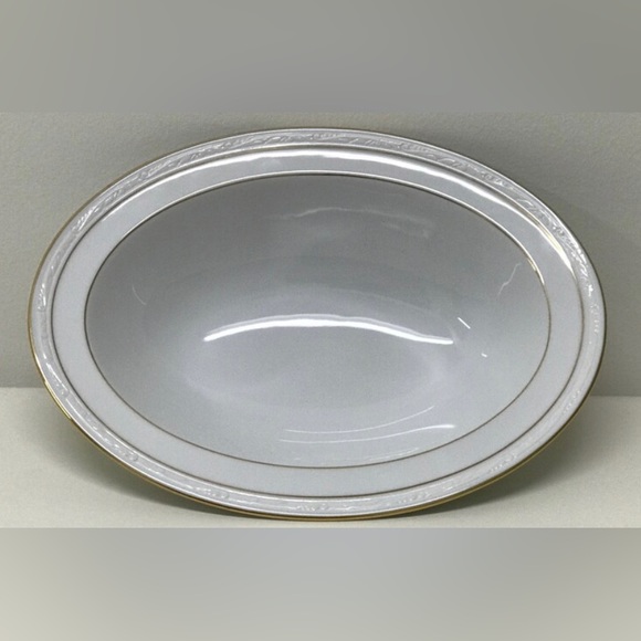 Vintage Discontinued NORITAKE White Scapes LOCKLEIGH Oval Serving Bowl - Picture 8 of 9
